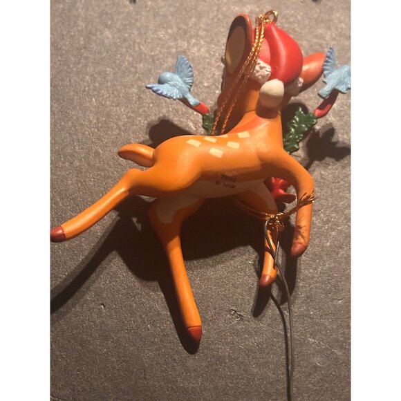 Disney Bambi Christmas Ornament With Santa Hat & Wreath By Walt Disney Productio - Picture 2 of 4